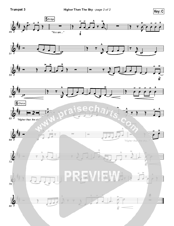 Higher Than The Sky Trumpet 3 (Gateway Worship / Matt Birkenfeld)