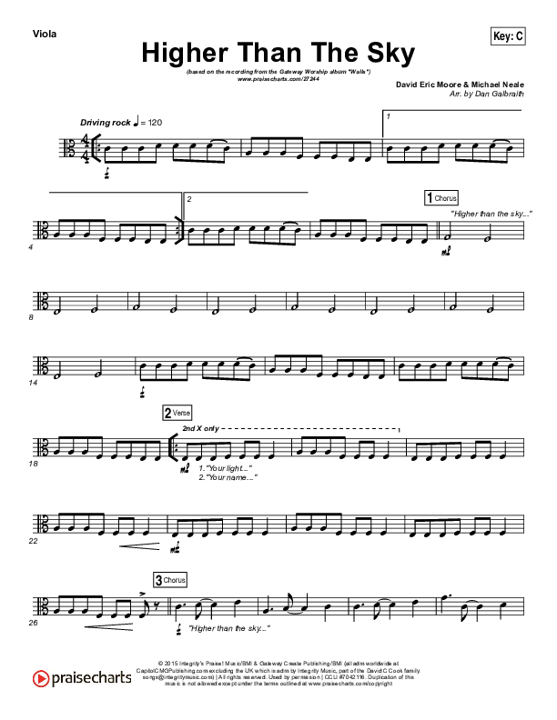 Higher Than The Sky Viola (Gateway Worship / Matt Birkenfeld)