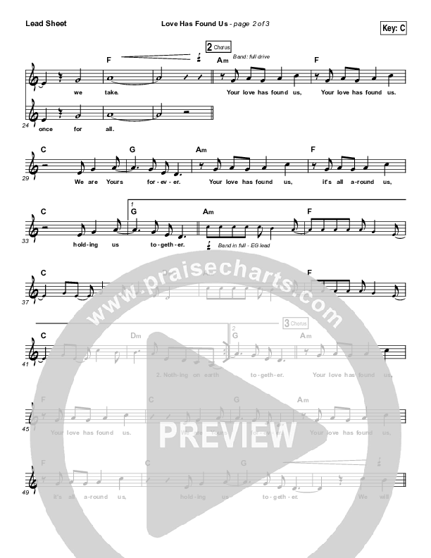 Love Has Found Us Lead Sheet (Gateway Worship)
