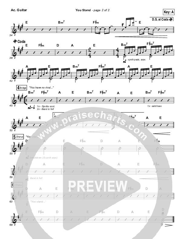 You Stand Acoustic Guitar (Gateway Worship / Thomas Miller)