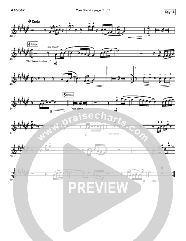 You Stand Alto Sax (Gateway Worship / Thomas Miller)