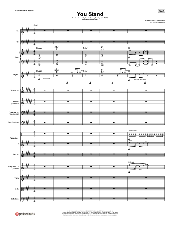 You Stand Conductor's Score (Gateway Worship / Thomas Miller)