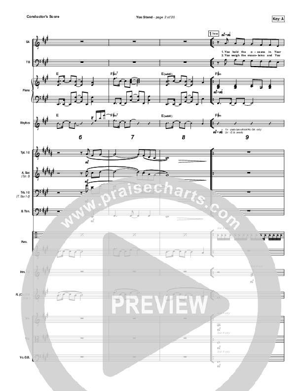 You Stand Conductor's Score (Gateway Worship / Thomas Miller)