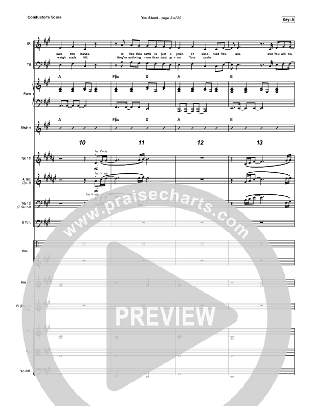 You Stand Conductor's Score (Gateway Worship / Thomas Miller)