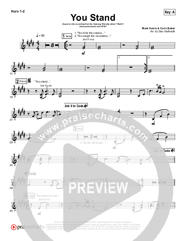 You Stand Brass Pack (Gateway Worship / Thomas Miller)