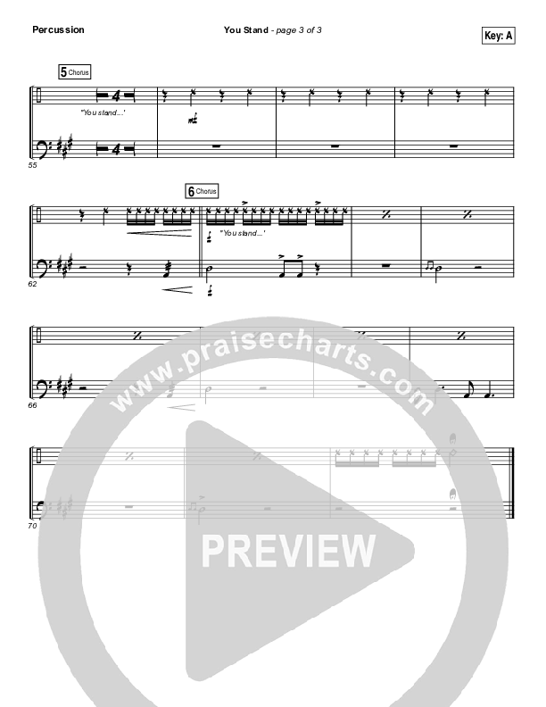 You Stand Percussion (Gateway Worship / Thomas Miller)