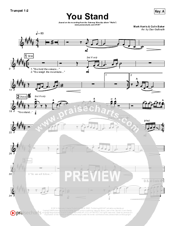 You Stand Brass Pack (Gateway Worship / Thomas Miller)