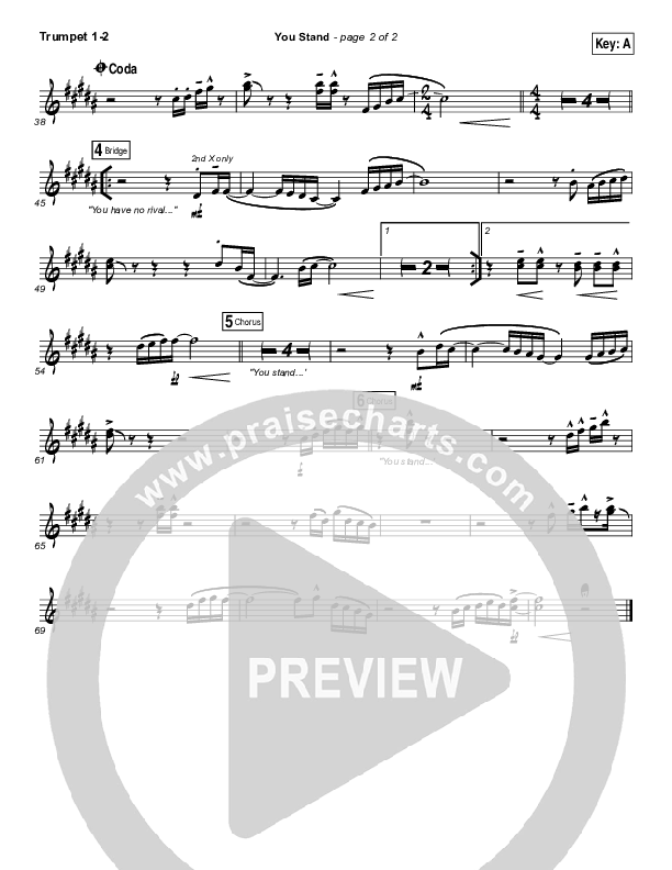 You Stand Trumpet 1,2 (Gateway Worship / Thomas Miller)