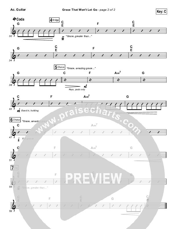 Grace That Won't Let Go Acoustic Guitar (Gateway Worship / Mark Harris)