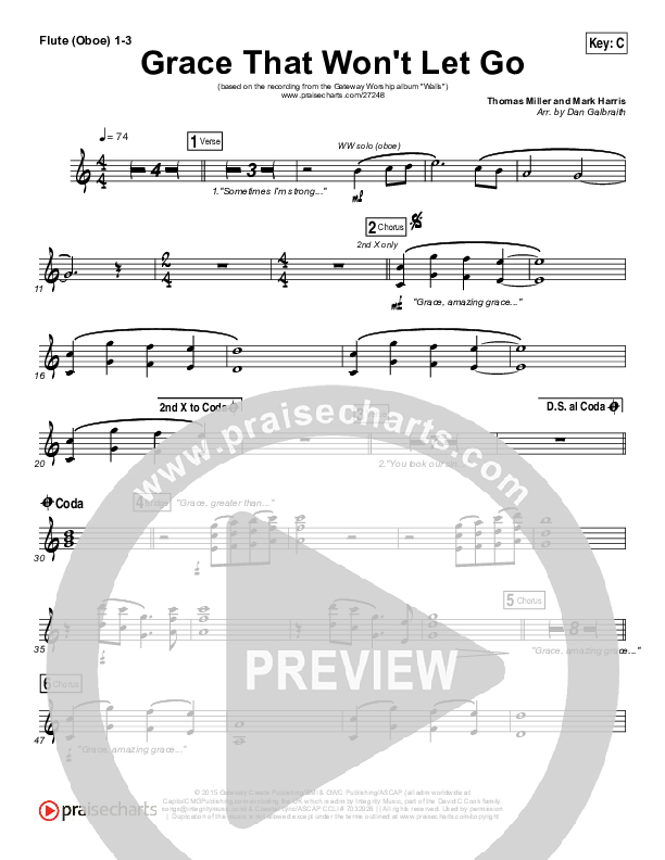 Grace That Won't Let Go Wind Pack (Gateway Worship / Mark Harris)