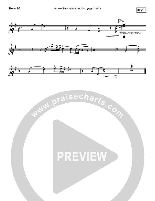 Grace That Won't Let Go Brass Pack (Gateway Worship / Mark Harris)