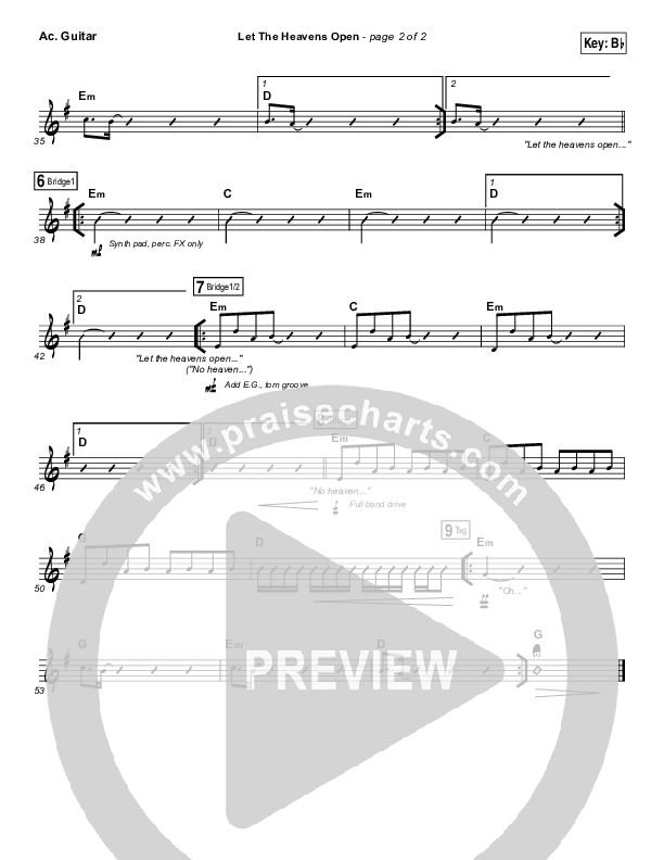 Let The Heavens Open Acoustic Guitar (Gateway Worship / Kari Jobe)