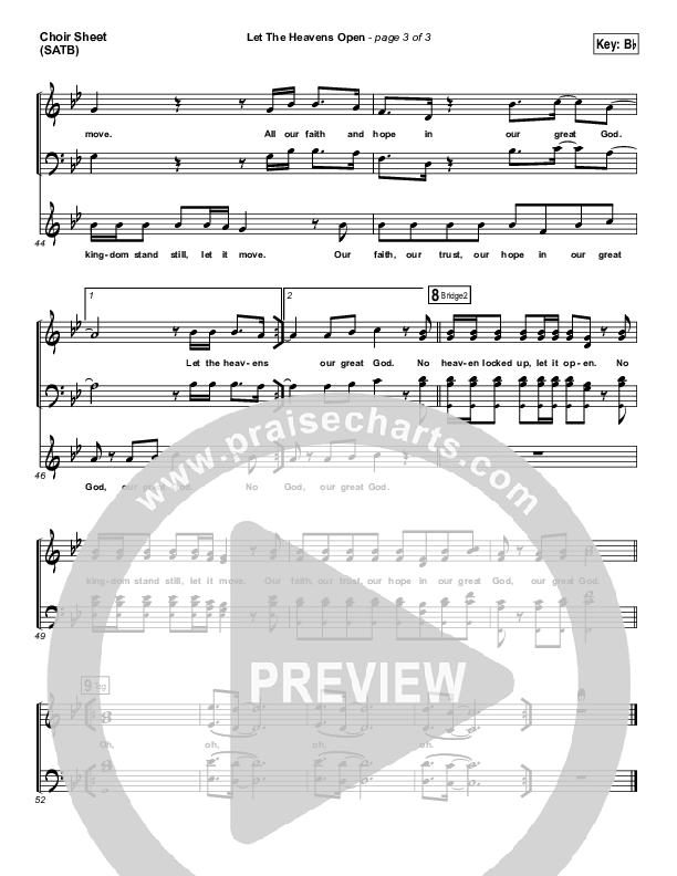 Let The Heavens Open Choir Sheet (SATB) (Gateway Worship / Kari Jobe)