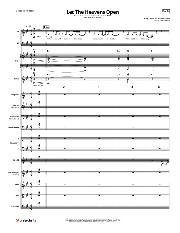 Let The Heavens Open Conductor's Score (Gateway Worship / Kari Jobe)
