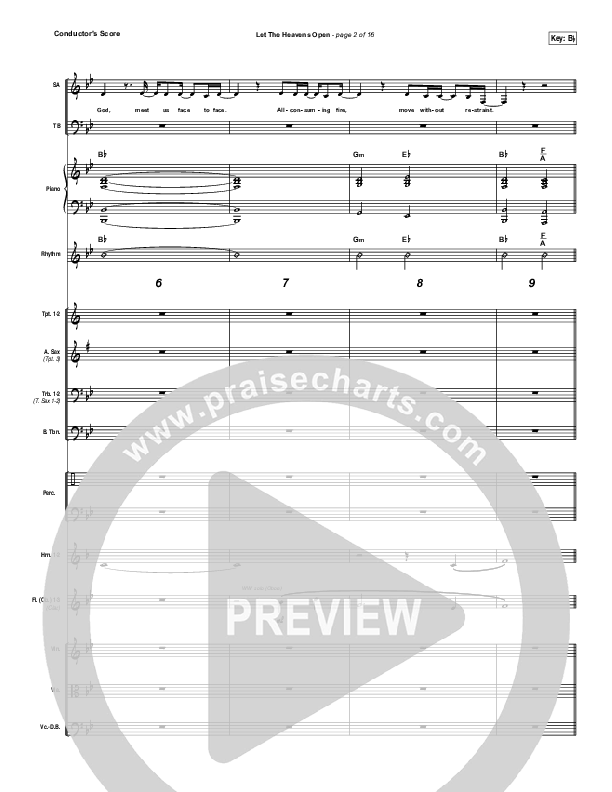 Let The Heavens Open Conductor's Score (Gateway Worship / Kari Jobe)