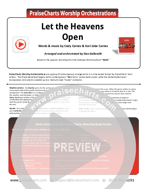 Let The Heavens Open Orchestration (Gateway Worship / Kari Jobe)
