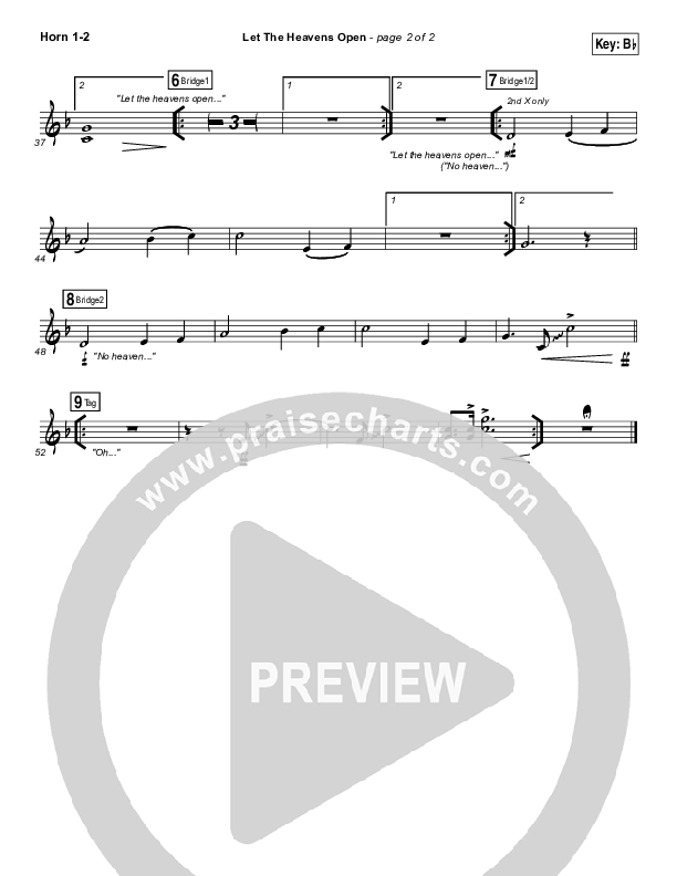 Let The Heavens Open French Horn 1/2 (Gateway Worship / Kari Jobe)