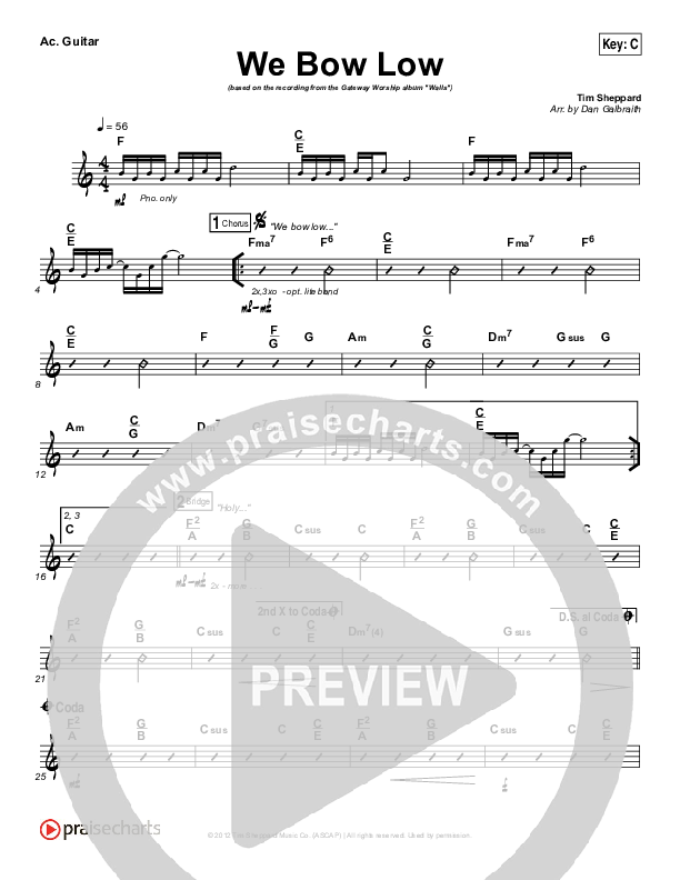 We Bow Low Acoustic Guitar (Gateway Worship)