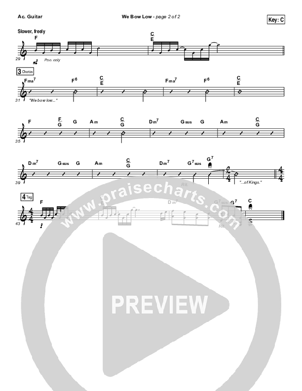 We Bow Low Acoustic Guitar (Gateway Worship)