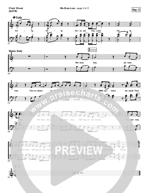 We Bow Low Choir Vocals (SATB) (Gateway Worship)