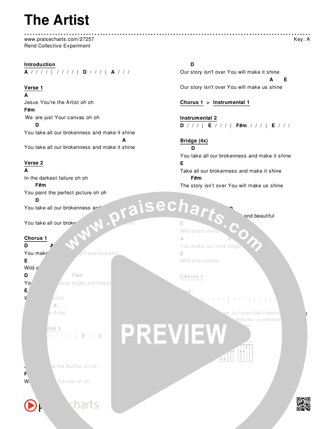 The Artist Chords & Lyrics (Rend Collective)