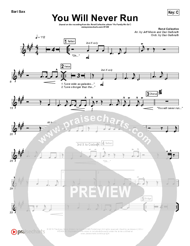 You Will Never Run Bari Sax (Rend Collective)