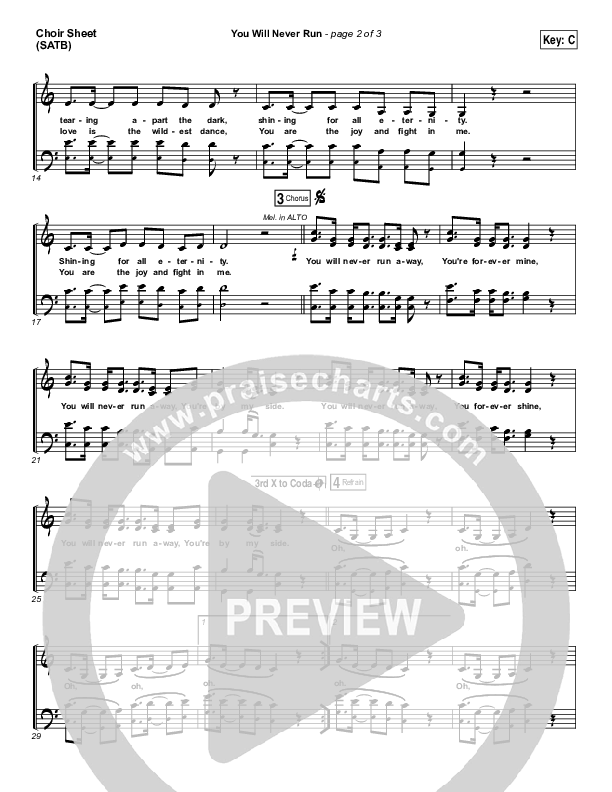 You Will Never Run Choir Sheet (SATB) (Rend Collective)