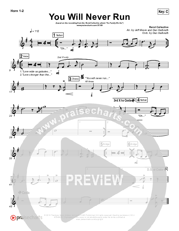 You Will Never Run Brass Pack (Rend Collective)