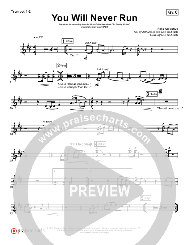 You Will Never Run Brass Pack (Rend Collective)