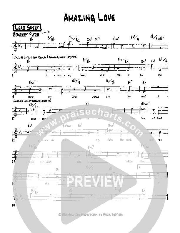 Amazing Love Lead Sheet (Martha Munizzi)