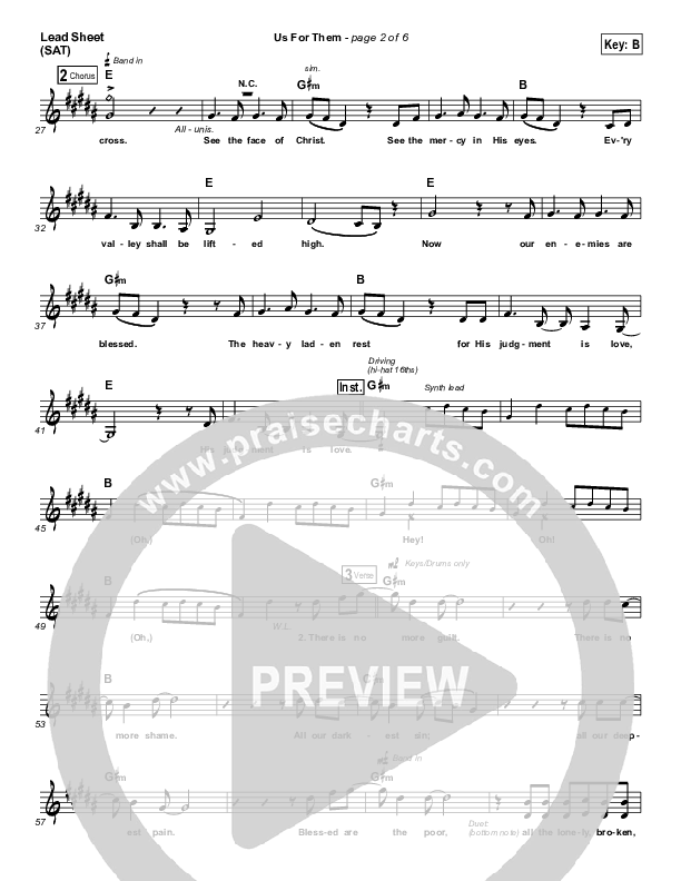 Us For Them  Lead (SAT) (Gungor)