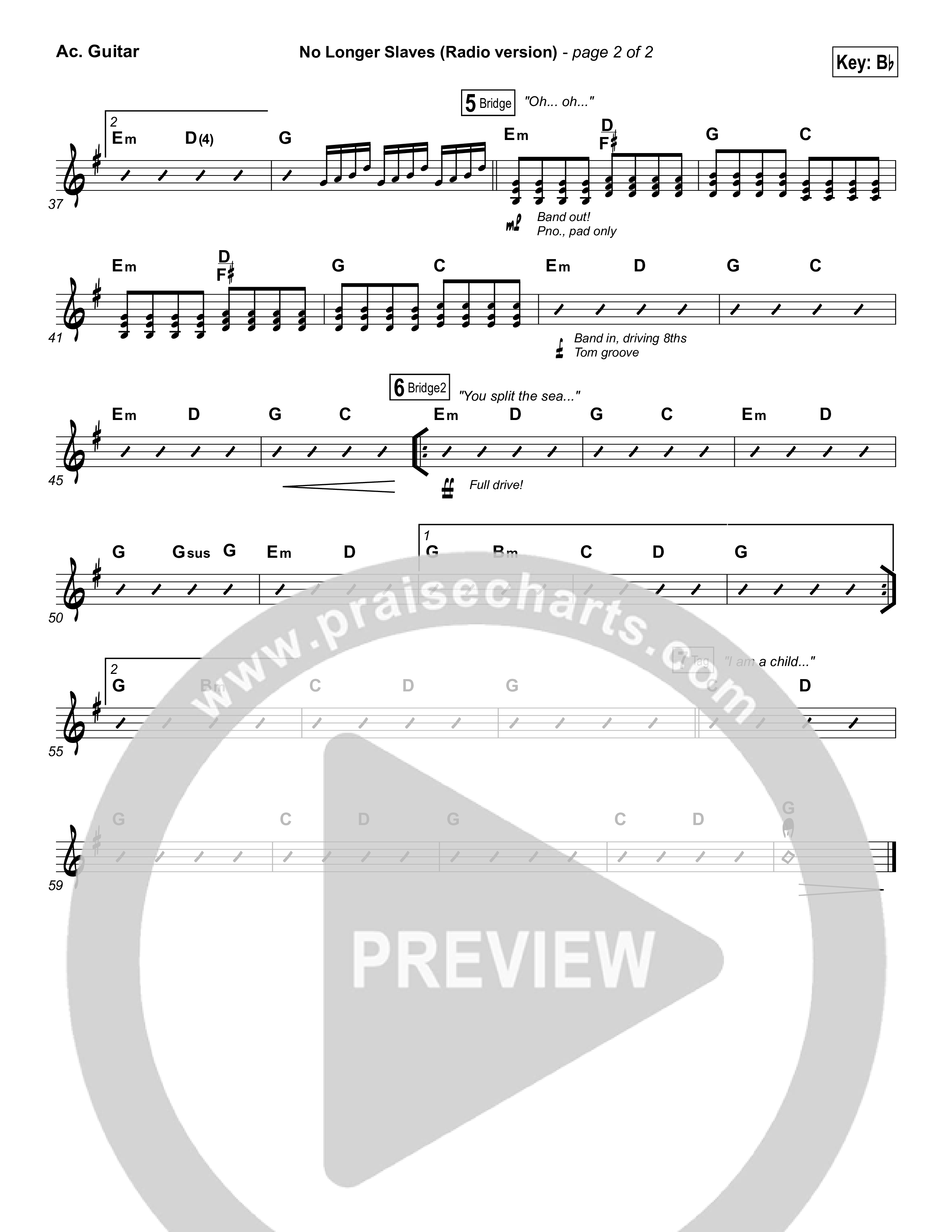 No Longer Slaves (Radio) Acoustic Guitar (Bethel Music / Jonathan David Helser)