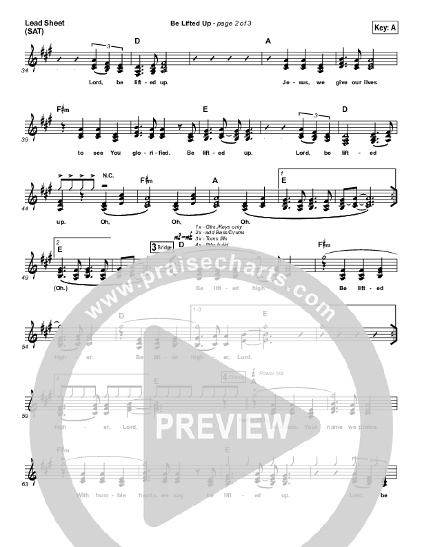 Be Lifted Up Lead Sheet (Tim Johnson / Sean Hill)