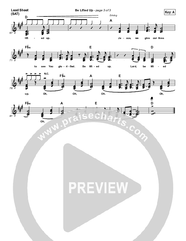 Be Lifted Up Lead Sheet (SAT) (Tim Johnson / Sean Hill)