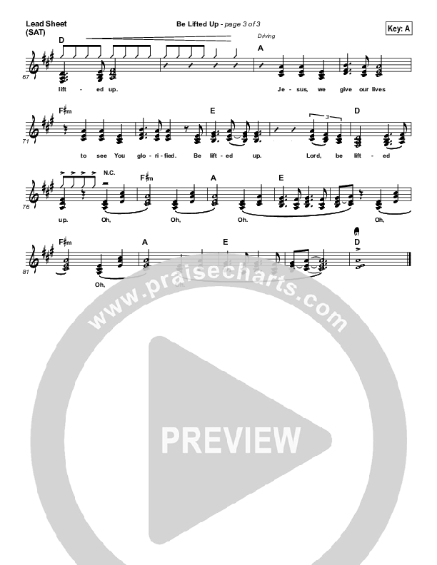 Be Lifted Up Lead Sheet (Tim Johnson / Sean Hill)