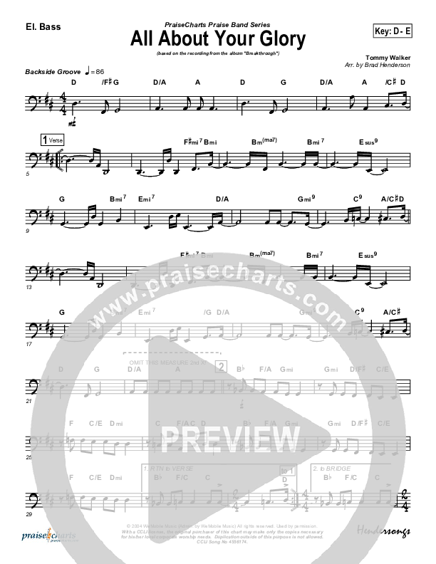 All About Your Glory Bass Guitar (Tommy Walker)