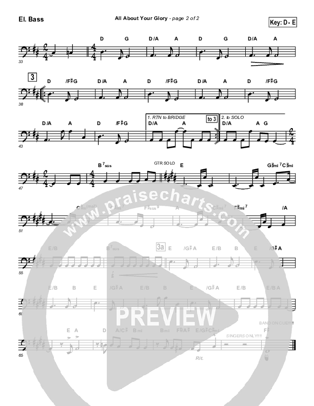 All About Your Glory Bass Guitar (Tommy Walker)