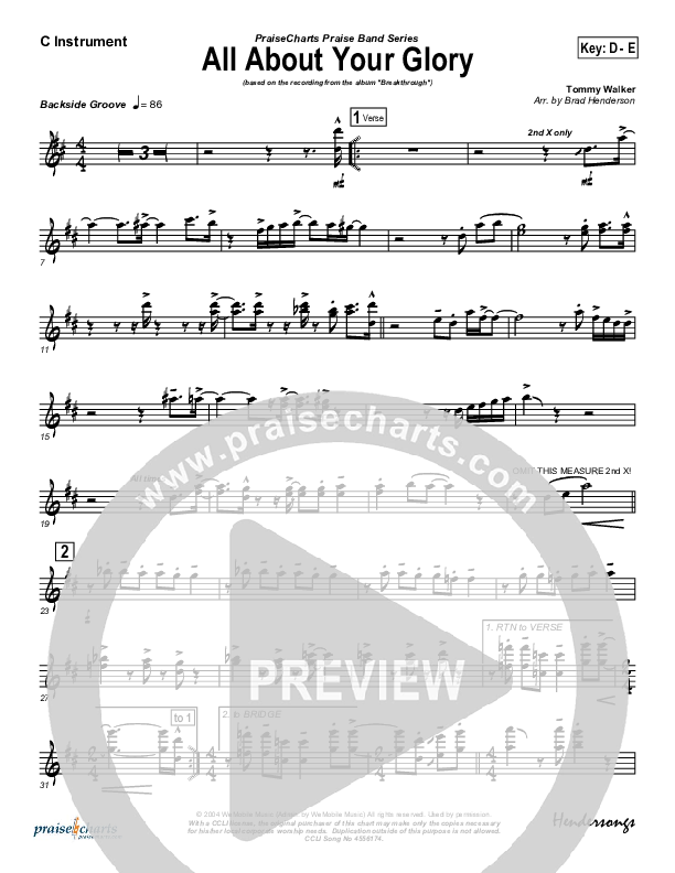 All About Your Glory C Instruments (Tommy Walker)