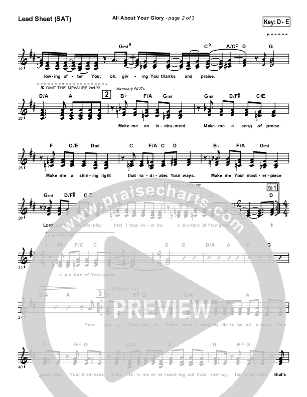 All About Your Glory Lead Sheet (Tommy Walker)