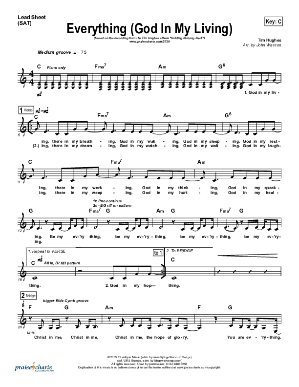 Everything Lead Sheet (SAT) (Tim Hughes)