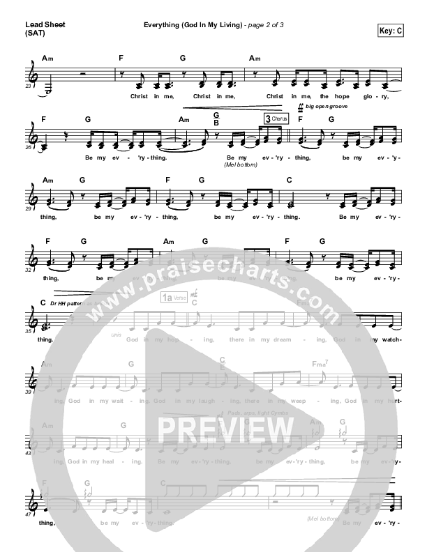 Everything Lead Sheet (SAT) (Tim Hughes)