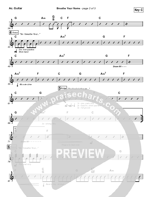 Breathe Your Name Acoustic Guitar (Israel Houghton)