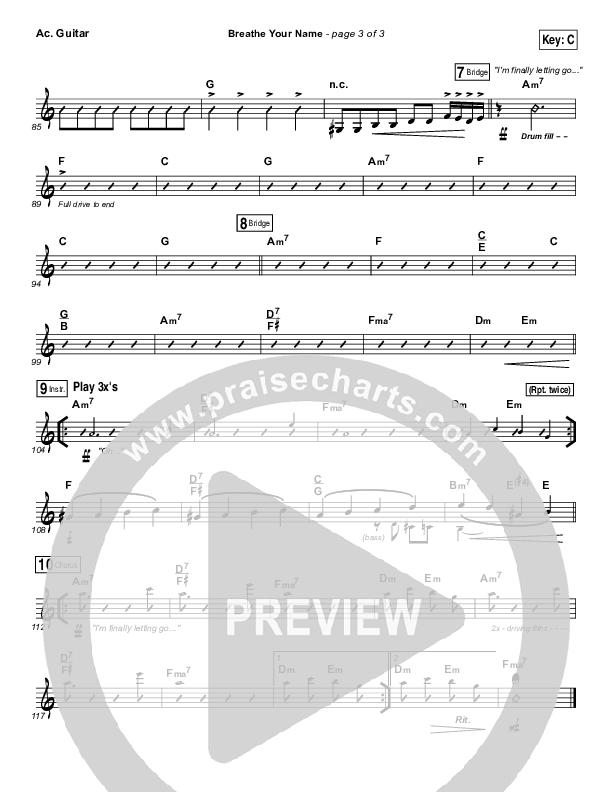 Breathe Your Name Acoustic Guitar (Israel Houghton)