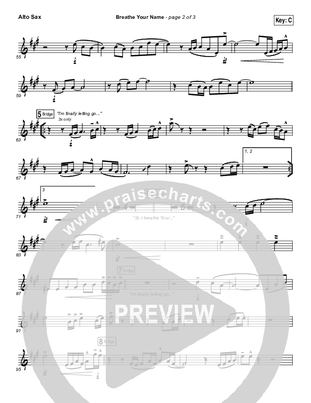 Breathe Your Name Alto Sax (Israel Houghton)