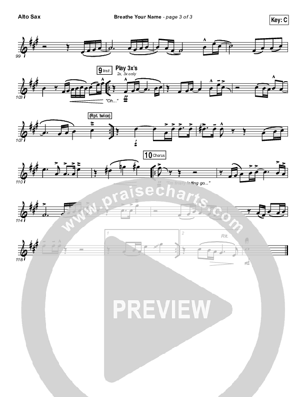 Breathe Your Name Alto Sax (Israel Houghton)