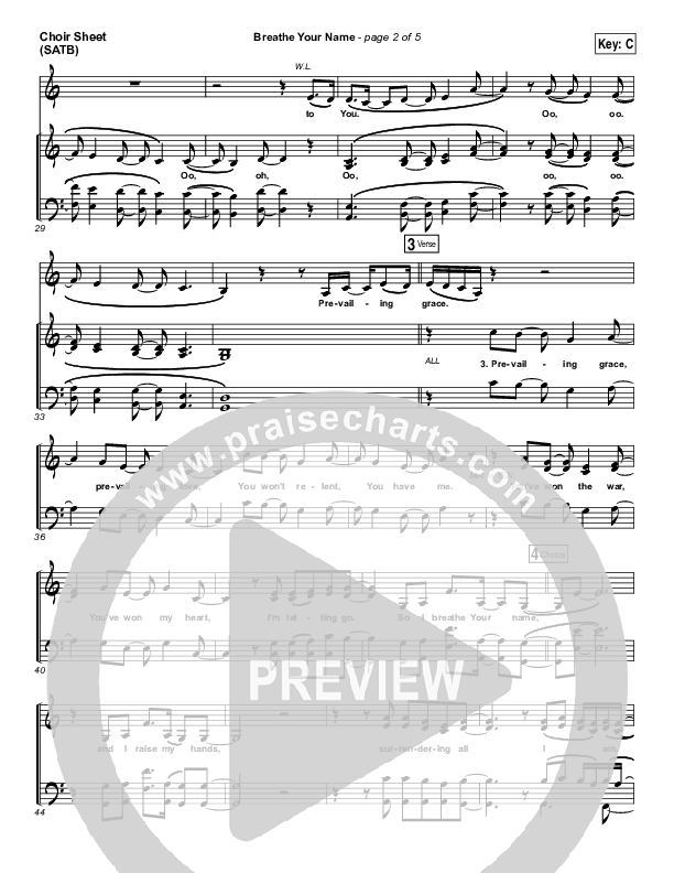 Breathe Your Name Choir Sheet (SATB) (Israel Houghton)
