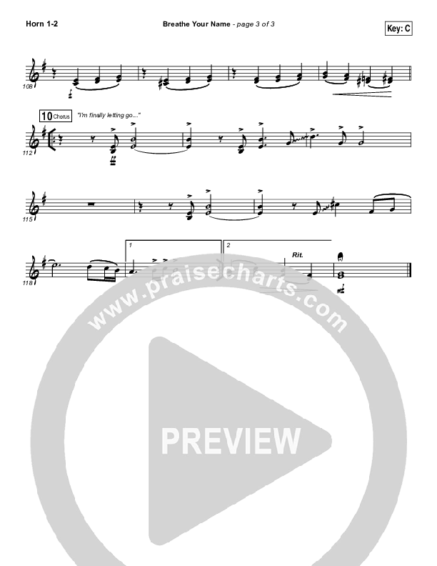 Breathe Your Name French Horn 1/2 (Israel Houghton)