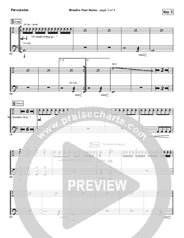 Breathe Your Name Percussion (Israel Houghton)