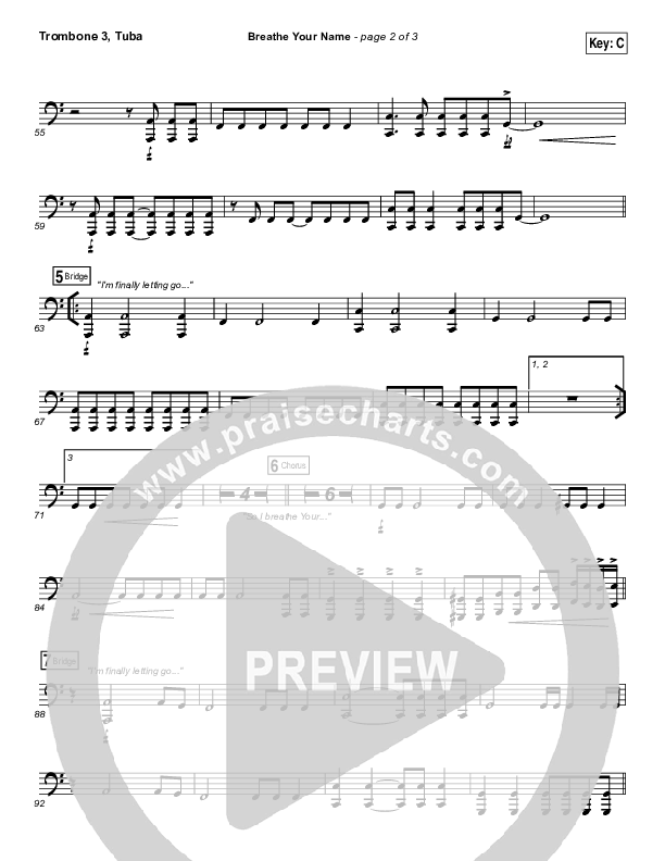 Breathe Your Name Trombone 3/Tuba (Israel Houghton)