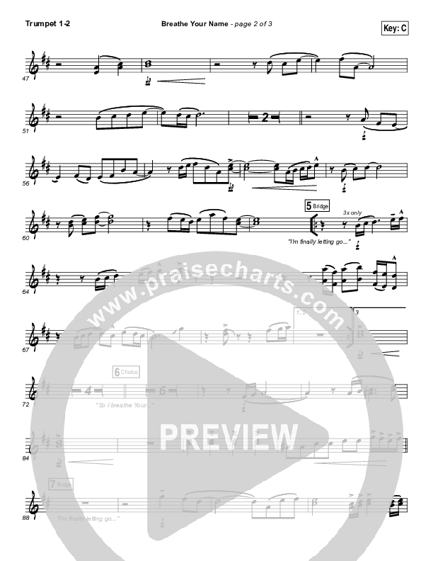 Breathe Your Name Trumpet 1,2 (Israel Houghton)